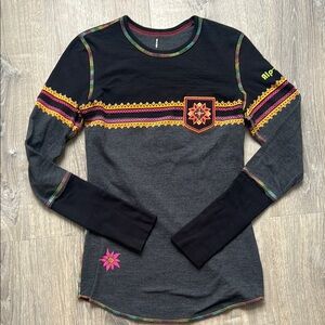 Alp-n-Rock Black Long Sleeve Shirt with Colorful Accents
